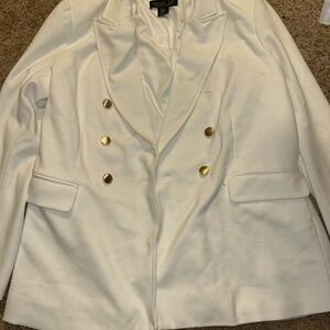 Rachel Zoe White and Gold Blazer with Classic Lapel